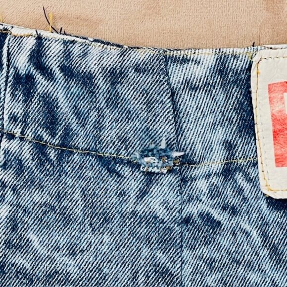 Bongo Contempo Casuals Vintage 80's Heavy Acid Wash High Rise Denim Skirt 27 - Picture 5 of 10